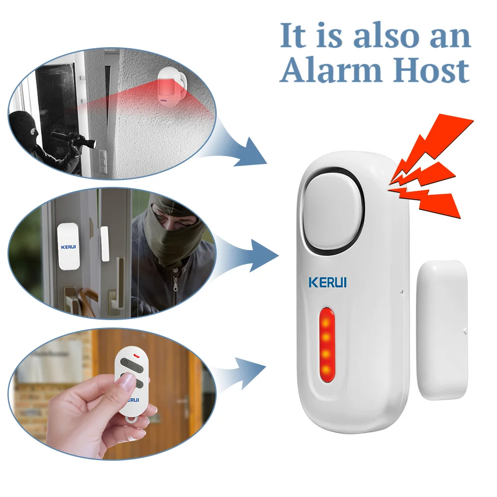 KERUI 120DB Wireless Door/Window Entry Security Burglar Sensor Alarm PIR Magnetic Smart Home Garage System Remote Control Led thumbnail 5