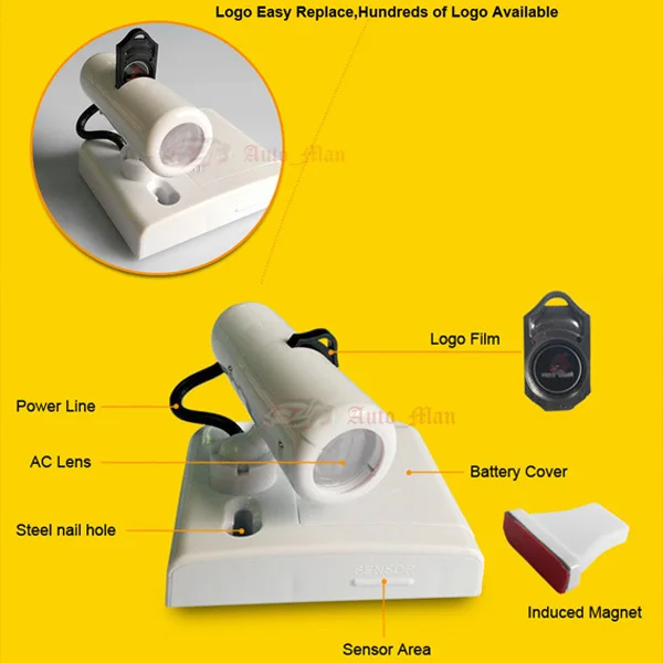 2Pcs Your Customized Logo 13mm Films for Car Door Wireless Cigarette Logo Light & Projector Logo Light thumbnail 5