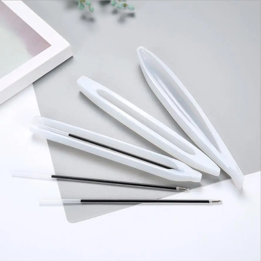 1pc Transparent Silicone Mould Dried Flower Resin Decorative Craft DIY Ballpoint Pen Mold Epoxy Resin Molds for Jewelry thumbnail 2