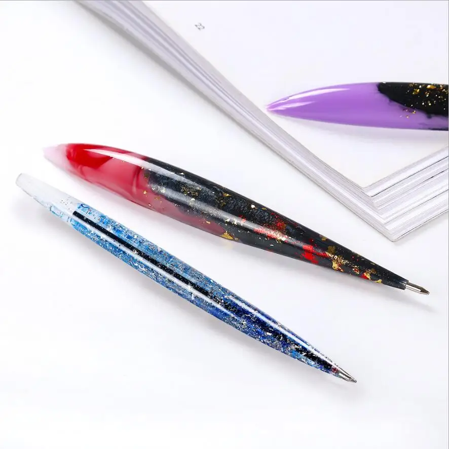 1pc Transparent Silicone Mould Dried Flower Resin Decorative Craft DIY Ballpoint Pen Mold Epoxy Resin Molds for Jewelry thumbnail 4