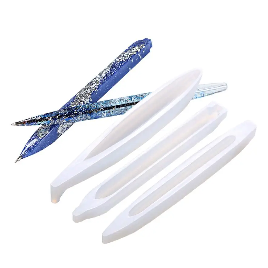 1pc Transparent Silicone Mould Dried Flower Resin Decorative Craft DIY Ballpoint Pen Mold Epoxy Resin Molds for Jewelry thumbnail 3