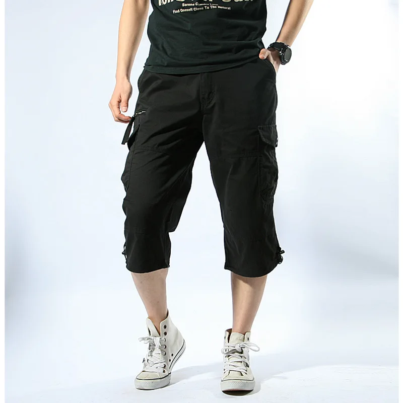 Long Length Cargo Shorts Men Summer Multi-Pocket Casual Cotton Elastic Capri Pants Men Military Tactical Short Hot Breeches 5XL thumbnail 5