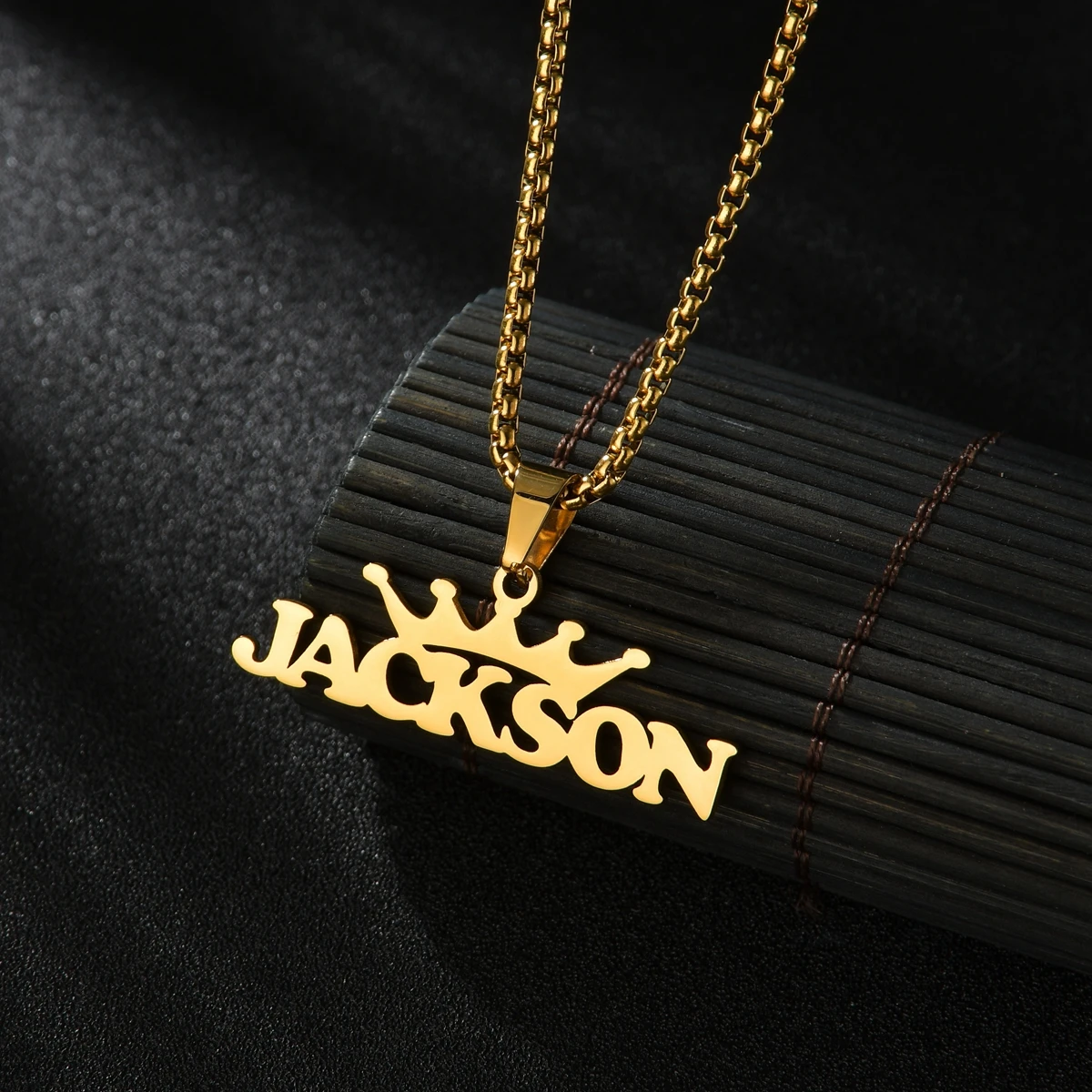 Atoztide LC Personalized Custom Names Pendant Necklace Stainless Steel Cuban Thick Chain for Men Women Birthday Jewelry Gift thumbnail 3