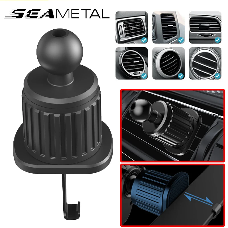 SEAMETAL Universal Car Air Vent Clip Mount 17mm Ball Head Base Spiral Hook for Car Air Outlet Mobile Phone Holder for GPS Stand
