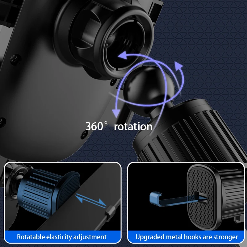 SEAMETAL Universal Car Air Vent Clip Mount 17mm Ball Head Base Spiral Hook for Car Air Outlet Mobile Phone Holder for GPS Stand thumbnail 4