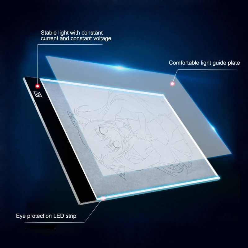 3 Level Dimmable Led Drawing Copy Pad Board for Baby Toy A4 Creativity Painting Educational Toys for Children Gifts thumbnail 3