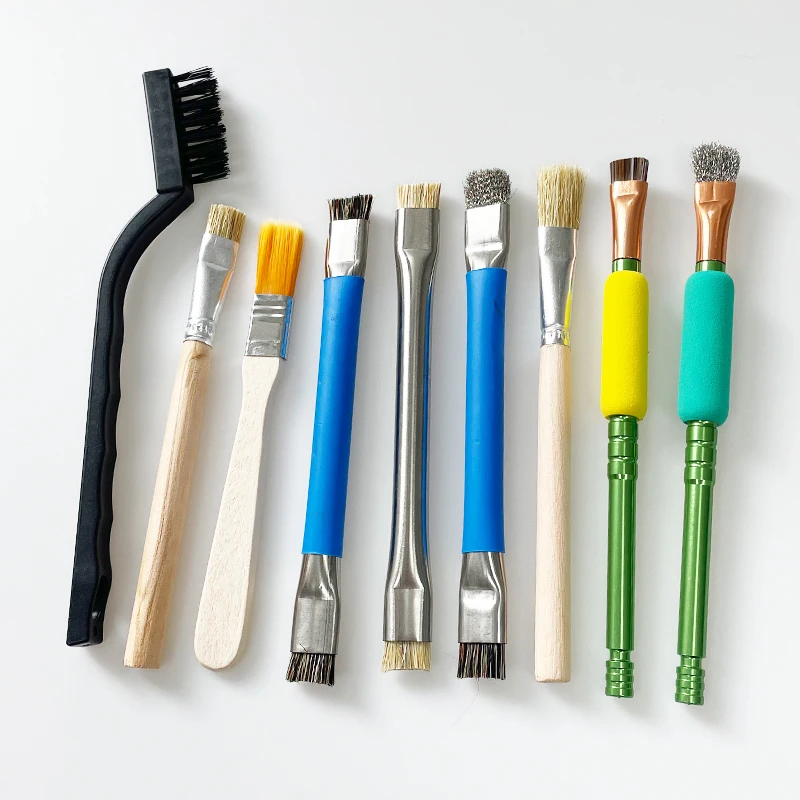 Wooden Double Hog Bristle Wire Material Head ESD Safe Brush PCB Rework Cleaning And Dust Removal Phone Repair Tools