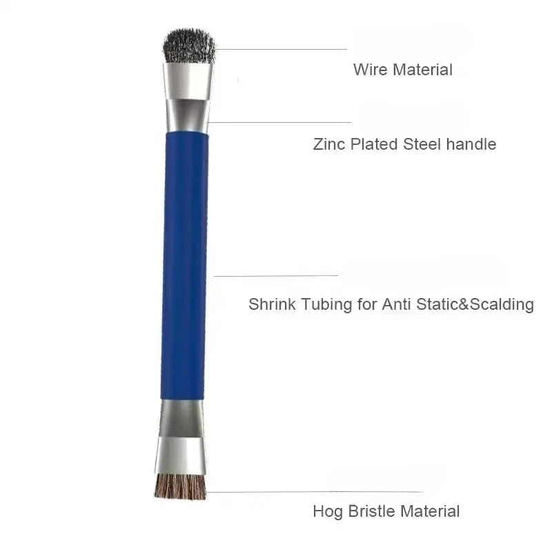 Wooden Double Hog Bristle Wire Material Head ESD Safe Brush PCB Rework Cleaning And Dust Removal Phone Repair Tools thumbnail 2