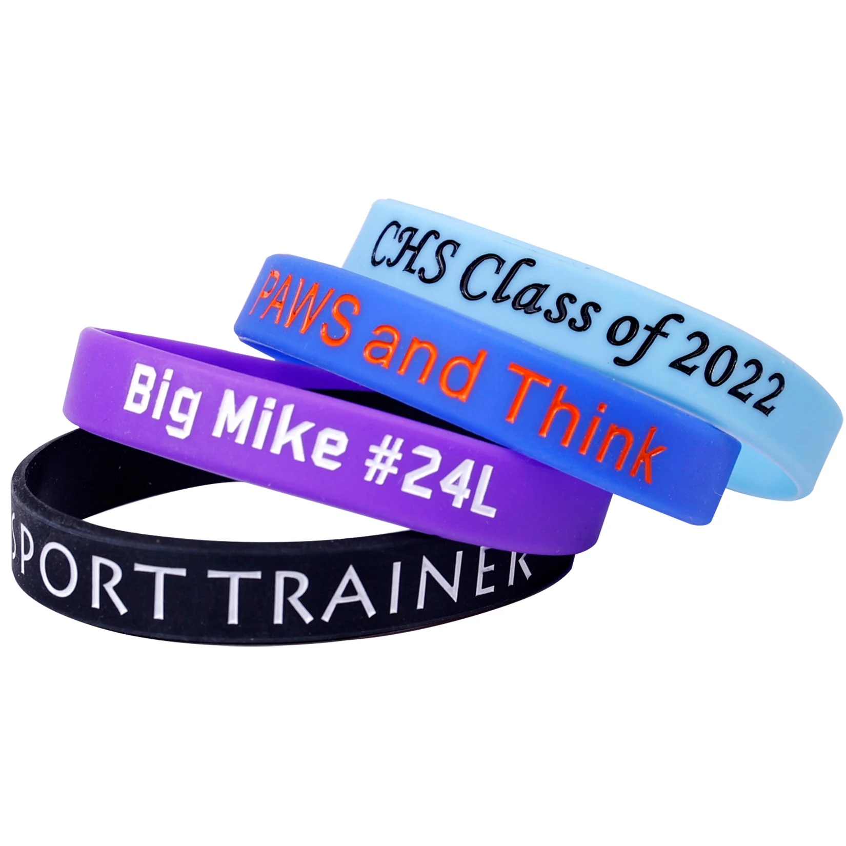 Custom Silicone Wristbands Personalized Text Debossed Rubber Bracelets for Motivation, Party Favors, Fundraisers, Birthday thumbnail 2