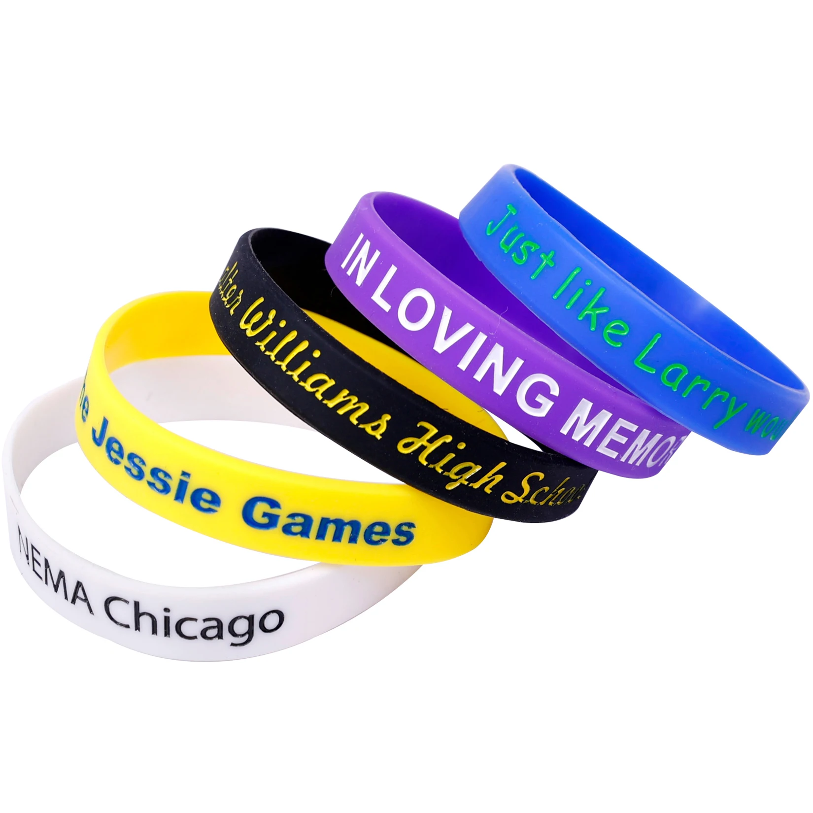 Custom Silicone Wristbands Personalized Text Debossed Rubber Bracelets for Motivation, Party Favors, Fundraisers, Birthday thumbnail 3