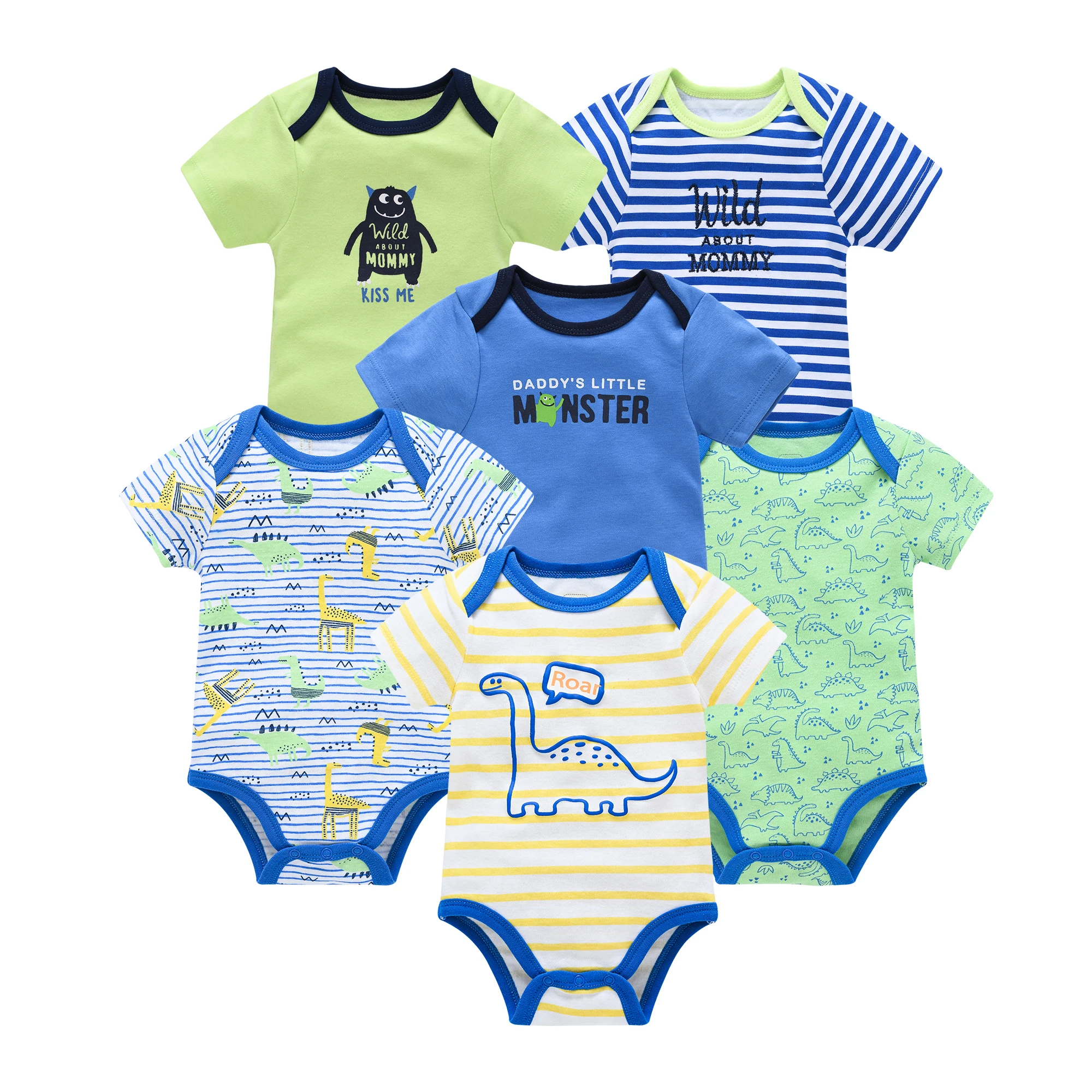 3/6 pcs a lot Baby Girls Clothes  pour nouveaux Cotton Short Sleeve Girl Bodysuit 0-12 Months Newborn Boys Clothing Toddler thumbnail 6
