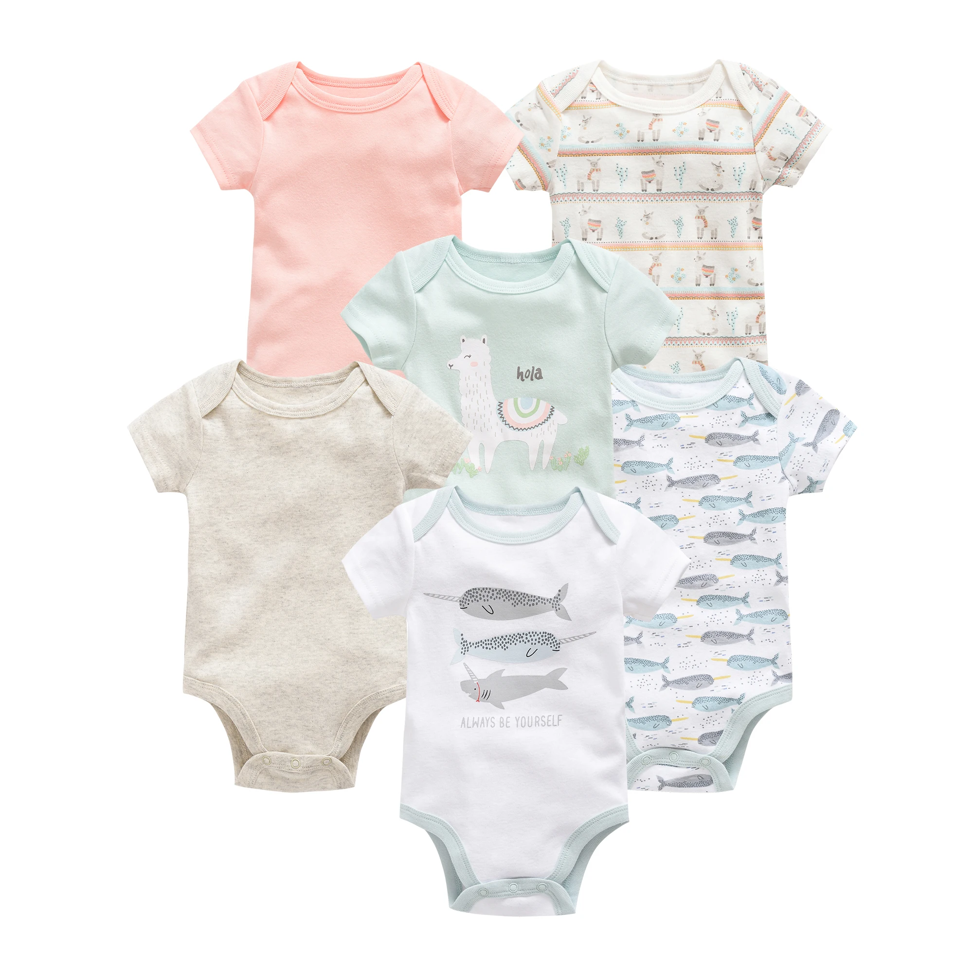 3/6 pcs a lot Baby Girls Clothes  pour nouveaux Cotton Short Sleeve Girl Bodysuit 0-12 Months Newborn Boys Clothing Toddler thumbnail 3