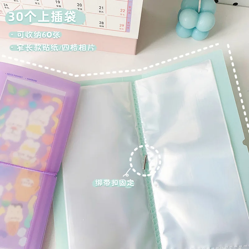 Yoofun 30sheets Album Scrapbooking Material Paper Stickers Collection Storage Book Card Holder Transparent Photo Storage thumbnail 3