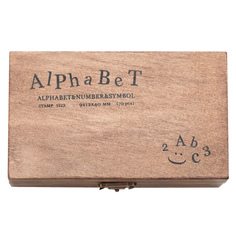 Yoofun 70pcs/box Multiple Vintage Wooden Journal Stamps, Retro shanggu Letters And Numbers Seal DIY Student Stationery Supplies thumbnail 6