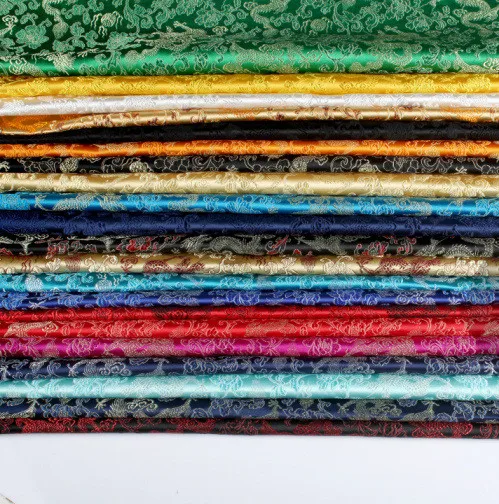 50cm*75cm Thick Chinese Brocade Fabric With Dragon Pattern Material For Sewing 100% Polyester DIY Gift Box thumbnail 4