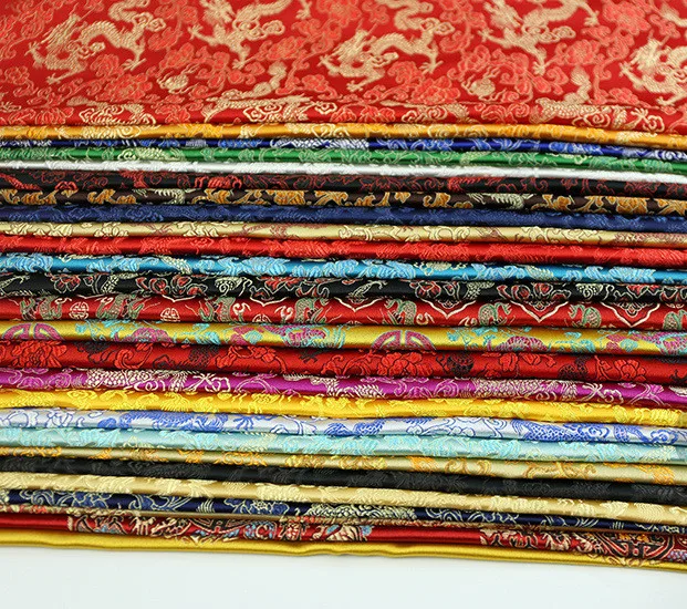 50cm*75cm Thick Chinese Brocade Fabric With Dragon Pattern Material For Sewing 100% Polyester DIY Gift Box thumbnail 2
