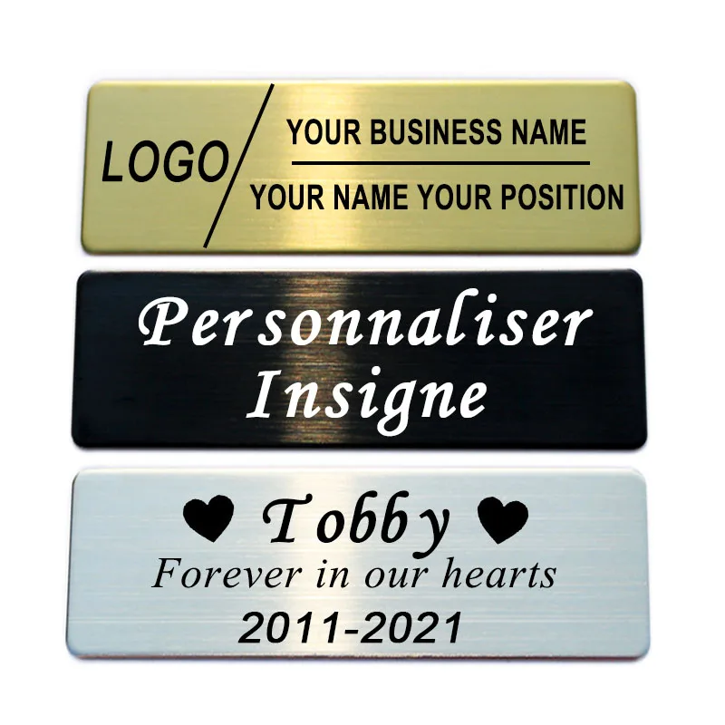70x25mm Custom Engraved Stainless Steel Badge Photo Frame Name Tag Photo Frame Art Tag ID Door Mailbox Name Tag Name Badges