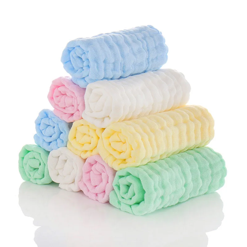5pcs/lot Muslin 6 layers Cotton Soft Baby Towels Baby Face Towel Handkerchief Bathing Feeding Face Washcloth Wipe Burp Cloth thumbnail 6