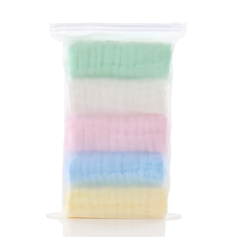 5pcs/lot Muslin 6 layers Cotton Soft Baby Towels Baby Face Towel Handkerchief Bathing Feeding Face Washcloth Wipe Burp Cloth thumbnail 3