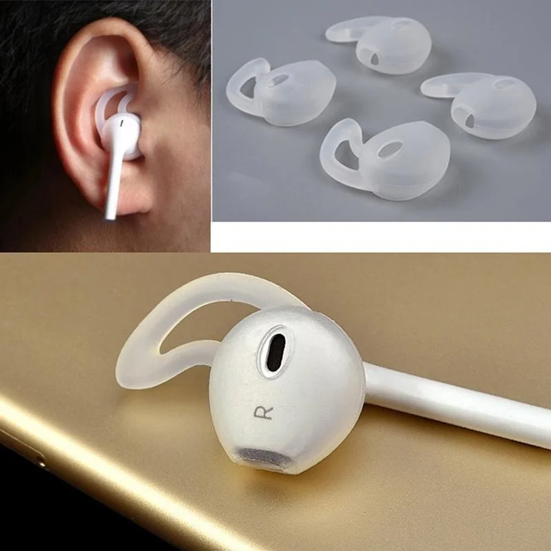 1/3/6Pairs Soft Silicone In-Ear Eartips Case Cover For Apple Airpods Protector Ear Pads Earphone Cup Earpads Anti-slip Earhook thumbnail 2