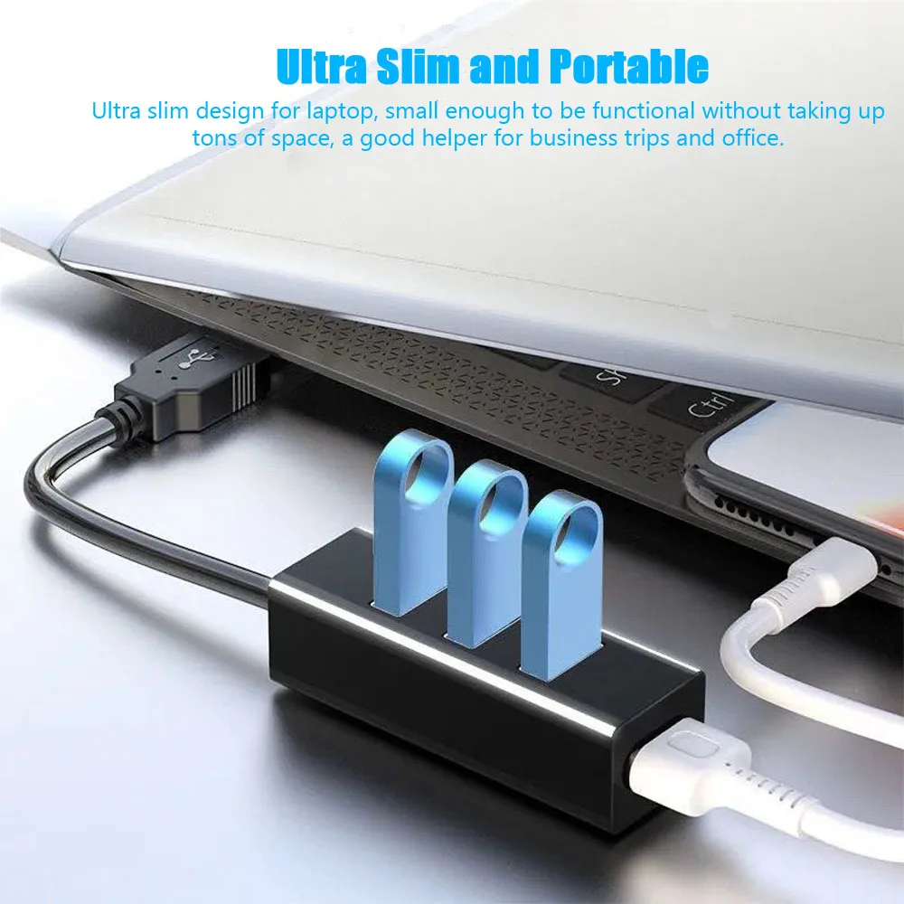 USB 2.0 Hub USB Hub 2.0 Multi USB Splitter Hub Use Power Adapter 4 Port Multiple Expander Mini USB 2.0 Hub thumbnail 3
