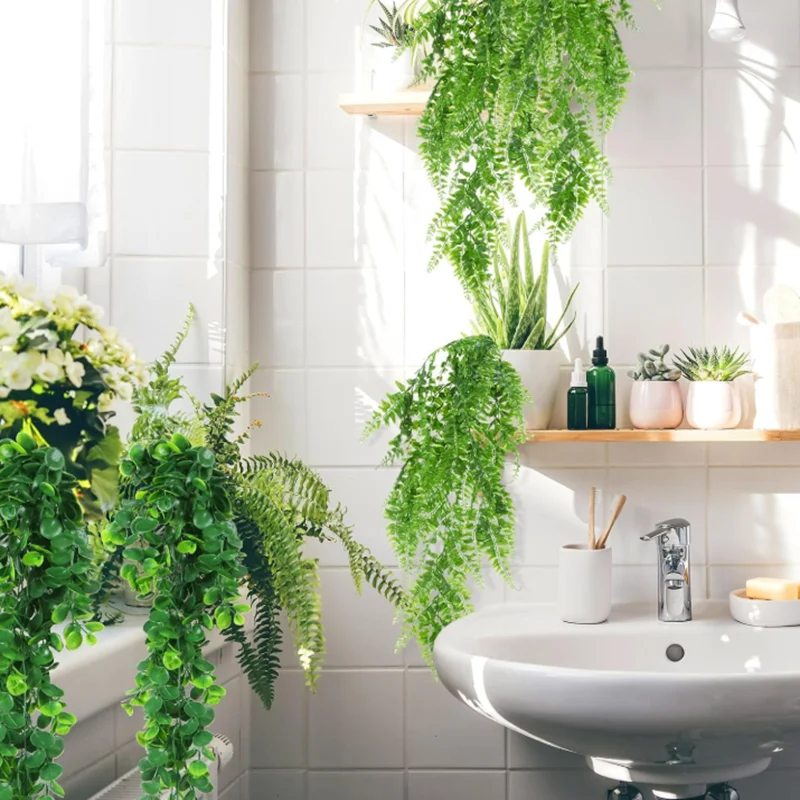 90cm Artificial Plant Vine Home Decoration Hanging Plastic Leaf Grass Garland Outdoor Wedding Party Decorations Fake Rattan Ivy thumbnail 3
