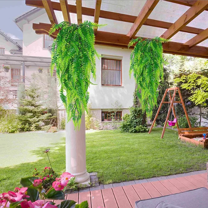 90cm Artificial Plant Vine Home Decoration Hanging Plastic Leaf Grass Garland Outdoor Wedding Party Decorations Fake Rattan Ivy thumbnail 6
