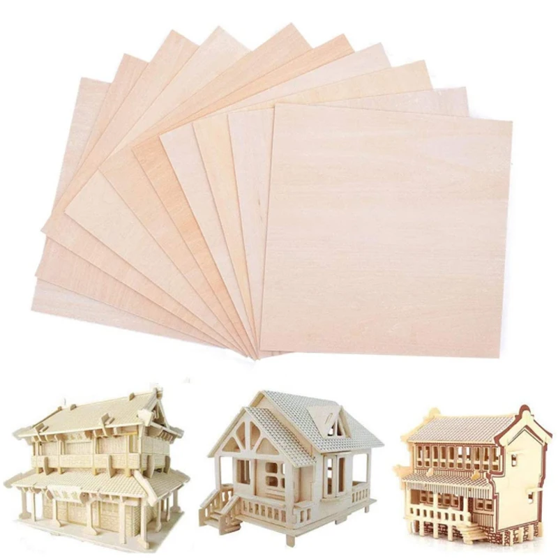 5/10pcs Balsa Wood Sheets Ply 100/200/300mm Long 100mm Wide 1-8mm Thick For Craft DIY Project Wood DIY Craft Accessories thumbnail 2