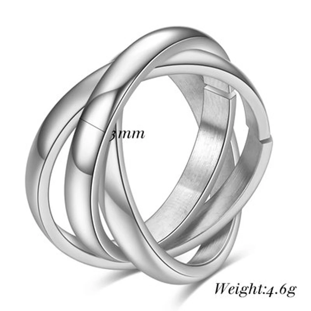 Customize Jewelry 3 Finger Ring Sets For Women Stainless Steel Wedding Engagement Ring Personalized Wholesale thumbnail 3
