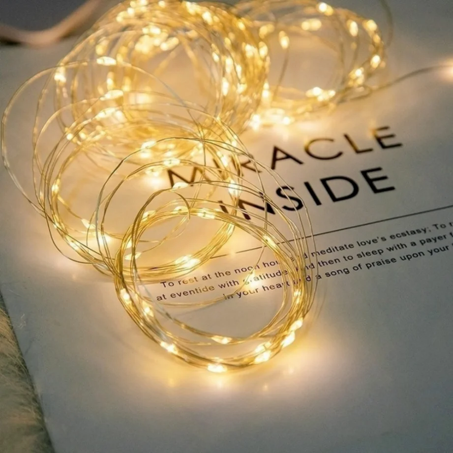 10pcs 6pcs Copper Wire LED String Lights Holiday Fairy Lights Garland Christmas Tree Decor Wedding Party DIY Natal Navidad 2023 thumbnail 3