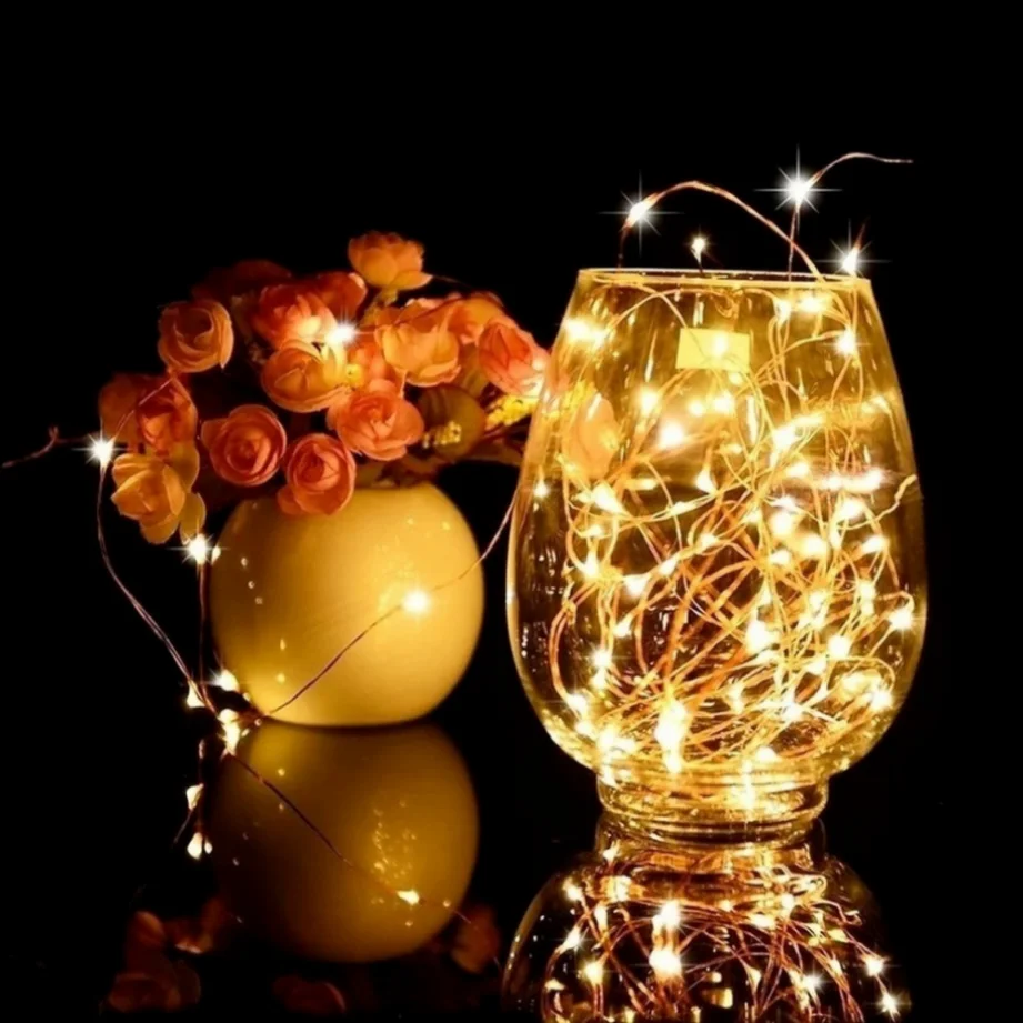 10pcs 6pcs Copper Wire LED String Lights Holiday Fairy Lights Garland Christmas Tree Decor Wedding Party DIY Natal Navidad 2023 thumbnail 4