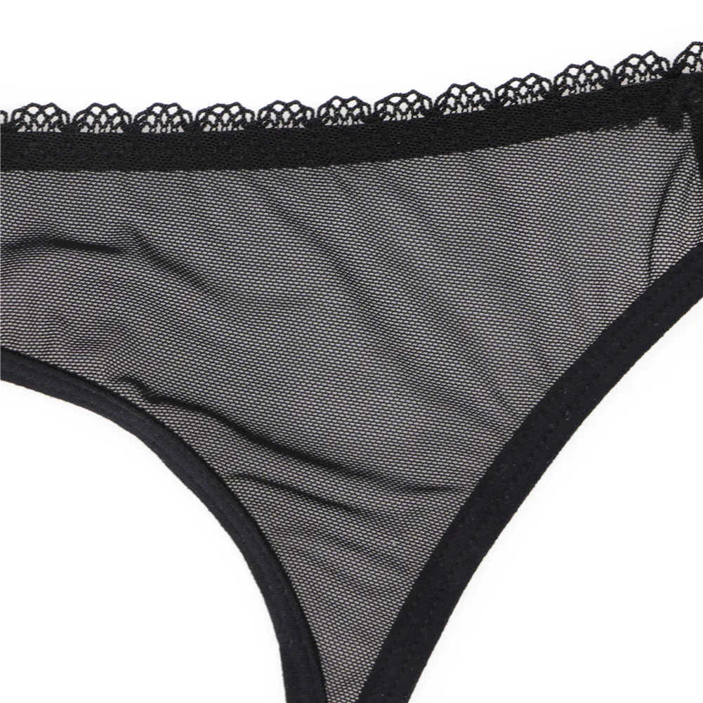 Sexy Mesh Transparent Solid Suspenders Sheer See-through Garter Belts for Women Black Beige Garters S-XL thumbnail 5