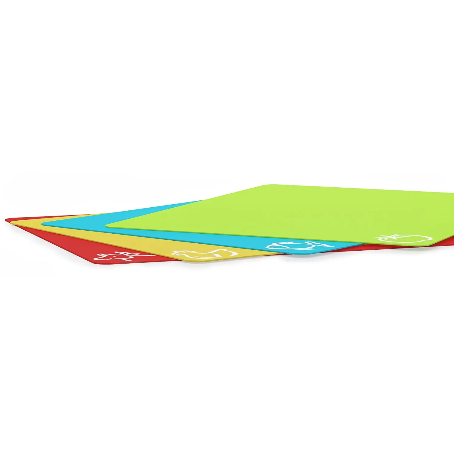 Flexible Plastic Chopping Block - Cutting Board - Cutting Mats With Food Icons Kitchen Tools (Set Of 4) 15"x 12" thumbnail 4