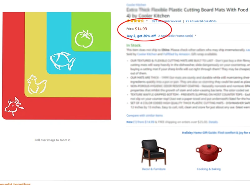 Flexible Plastic Chopping Block - Cutting Board - Cutting Mats With Food Icons Kitchen Tools (Set Of 4) 15"x 12" thumbnail 5