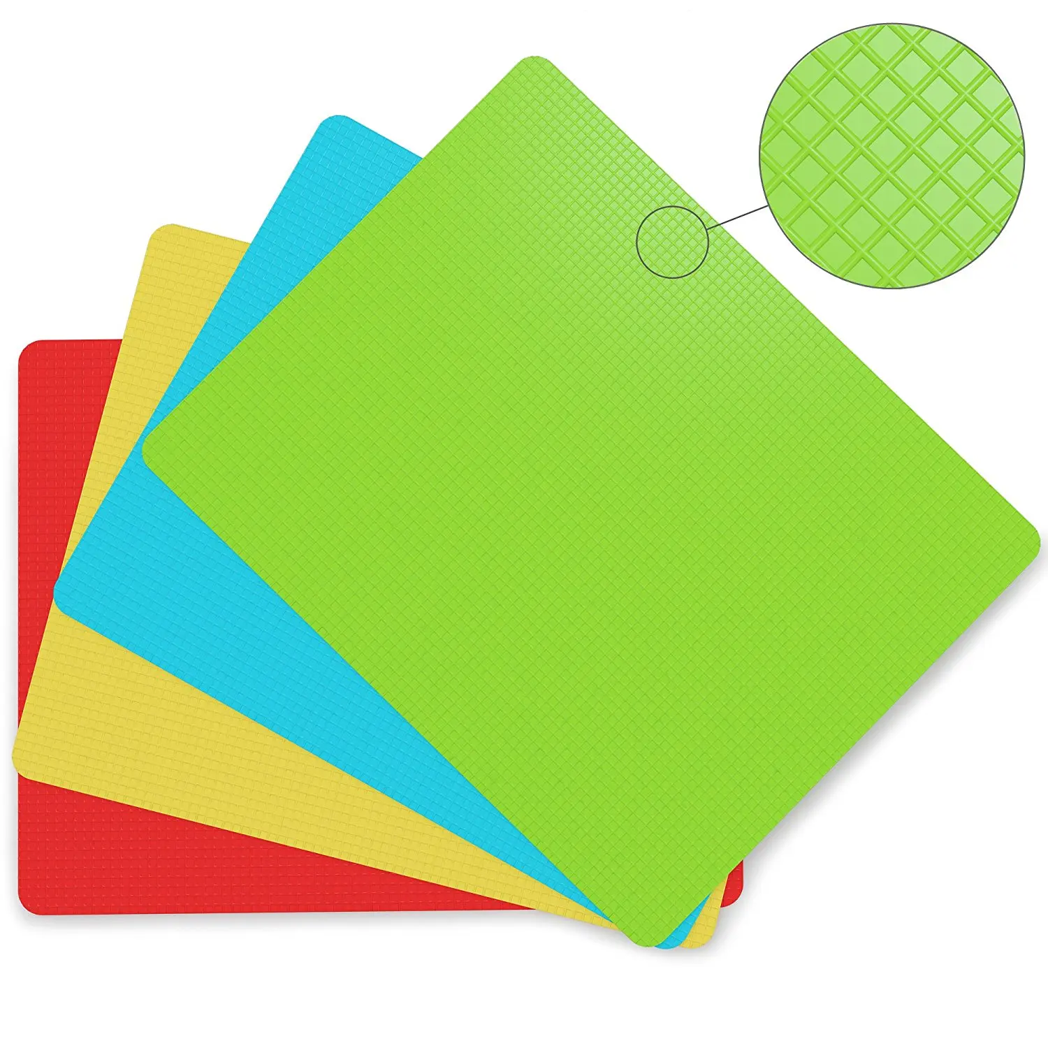Flexible Plastic Chopping Block - Cutting Board - Cutting Mats With Food Icons Kitchen Tools (Set Of 4) 15"x 12" thumbnail 3