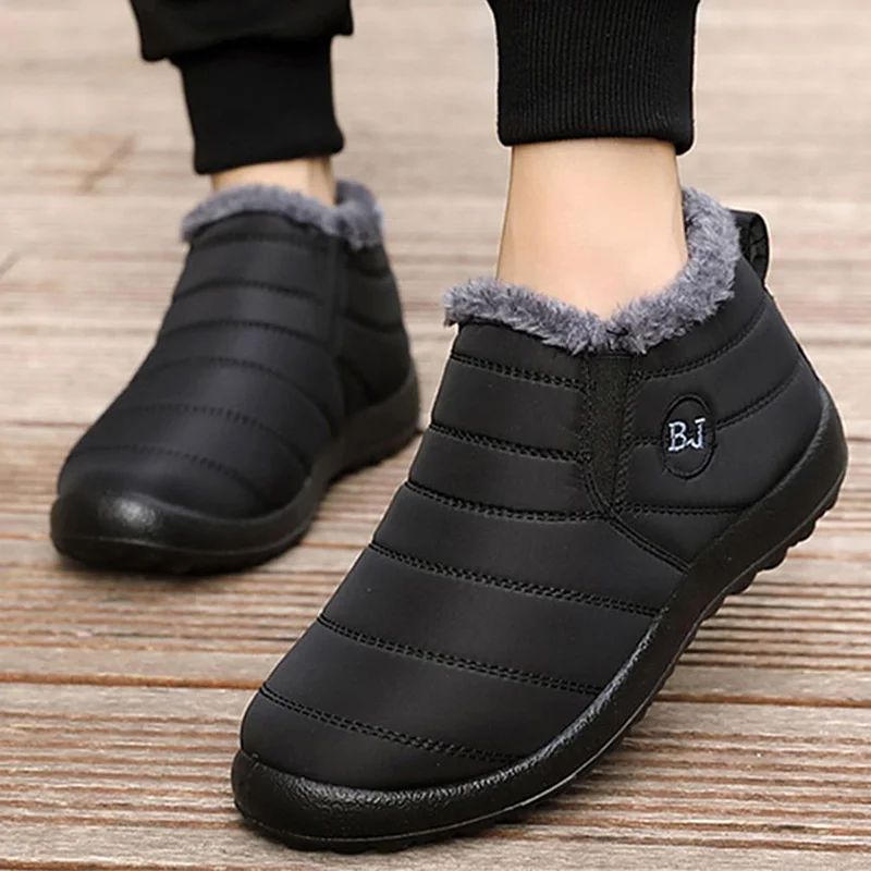 Men Boots Winter Shoes For Men Waterproof Snow Boots Winter Botas Hombre Warm Fur Ankle Boots Mens Botines thumbnail 4