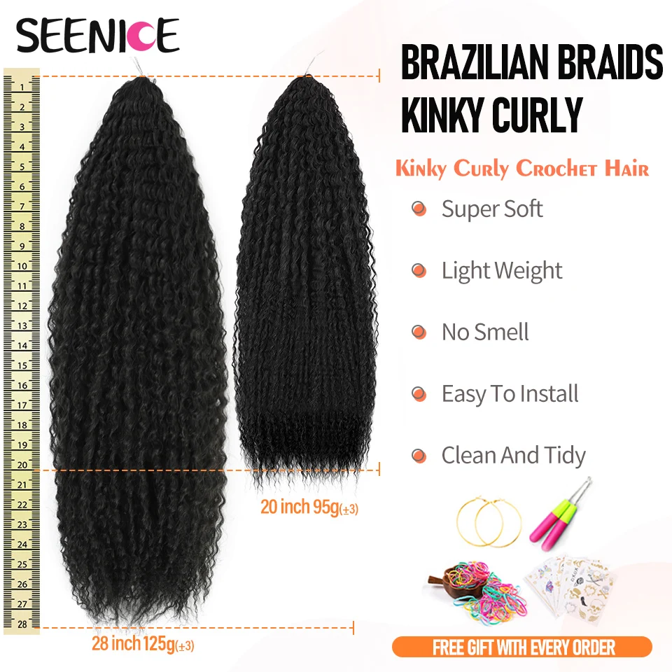Brazilian Braids Synthetic Crochet Hair Afro Curls Braiding Hair Extensions For Women African Braided Kinky Curly Hair OmbrePink thumbnail 5