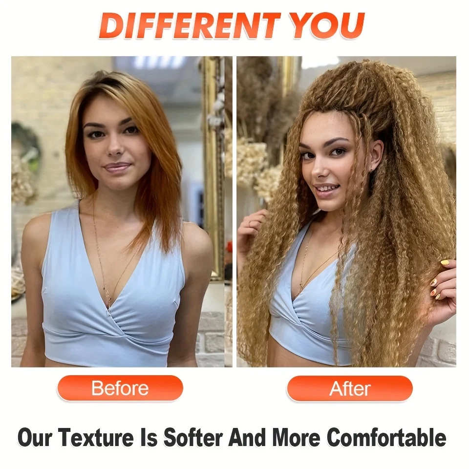 Brazilian Braids Synthetic Crochet Hair Afro Curls Braiding Hair Extensions For Women African Braided Kinky Curly Hair OmbrePink thumbnail 4