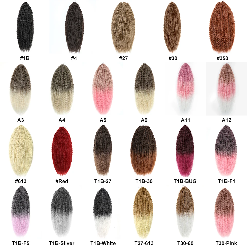 Brazilian Braids Synthetic Crochet Hair Afro Curls Braiding Hair Extensions For Women African Braided Kinky Curly Hair OmbrePink thumbnail 3