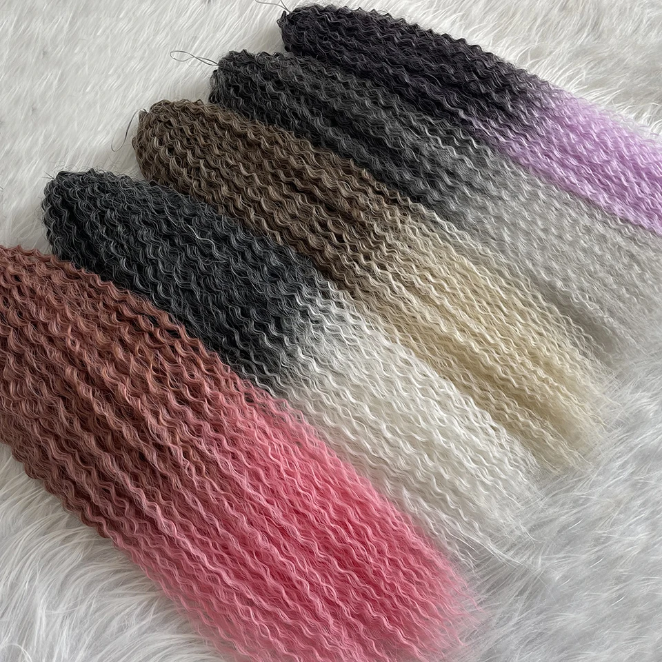 Brazilian Braids Synthetic Crochet Hair Afro Curls Braiding Hair Extensions For Women African Braided Kinky Curly Hair OmbrePink thumbnail 2