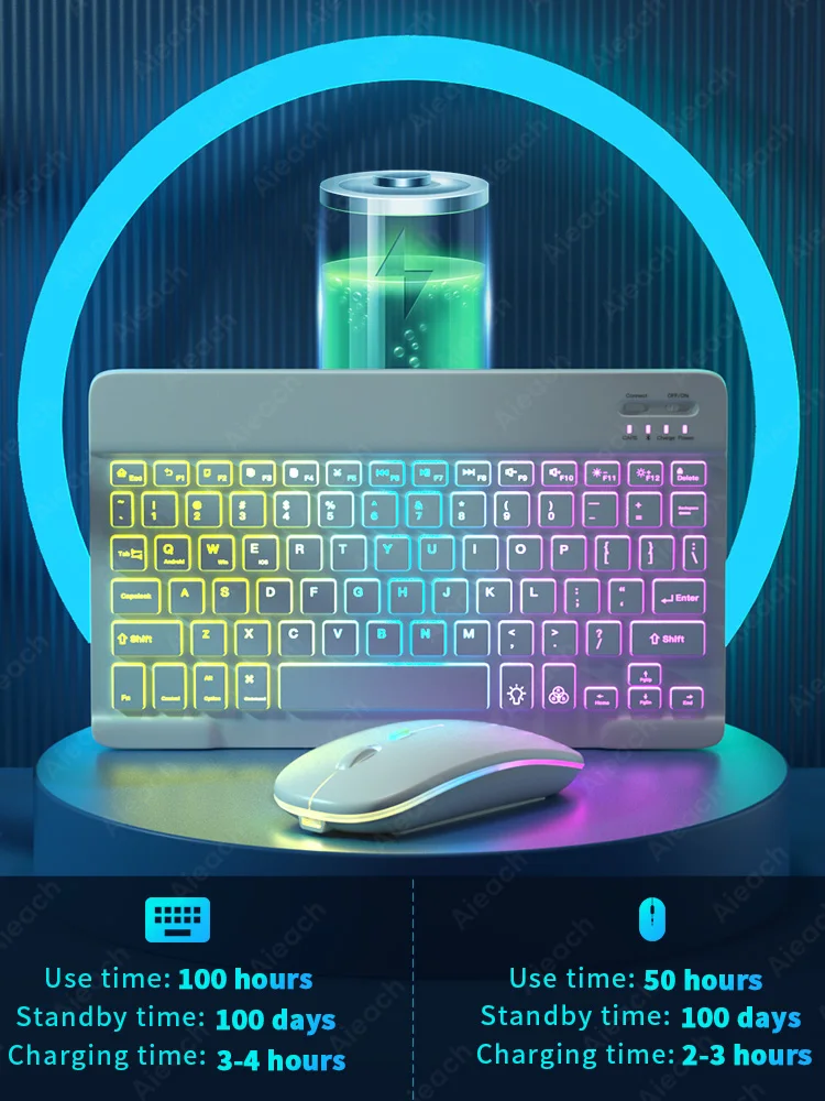 Keyboard For Phone Android iOS Windows Tablet Wireless Mouse Keyboard Bluetooth Backlit Keyboard For iPhone Samsung Xiaomi Redmi thumbnail 3