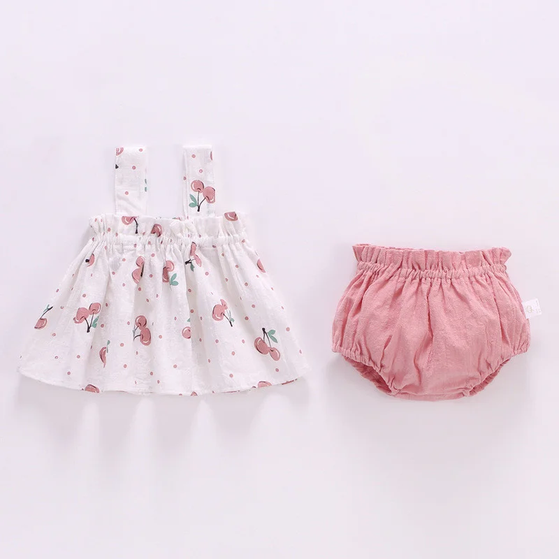 Lawadka Summer Thin Newborn Baby Clothes For Girls Set Print Mini Dress And PP Shorts 2Pcs Set Infant Baby Clothing Outfit 2024 thumbnail 2