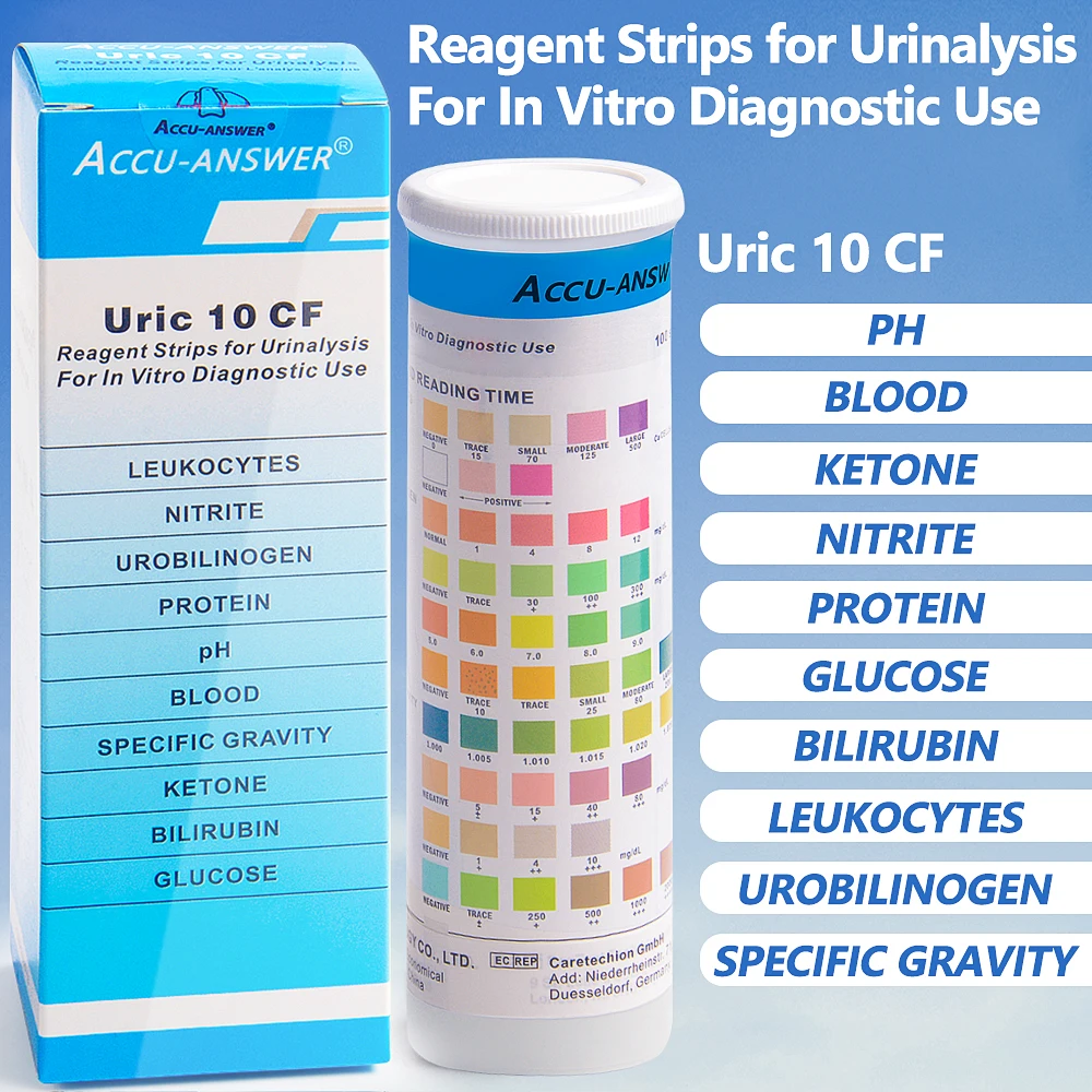 10 Parameter Urine Test Strips for Urinalysis(100pc) in Sealed Pouches. Tests for Ketosis, pH, Protein, UTI, Kidney and Liver thumbnail 4