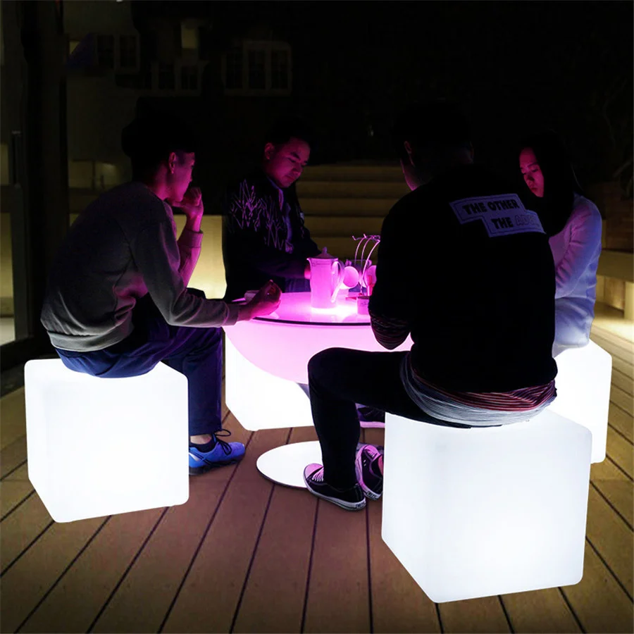 25/20/10CM LED Luminous Cube Bar KTV Party Atmosphere Table Lamp Battery Powered RGB 16 Colors Square Night Light for Home Decor thumbnail 4