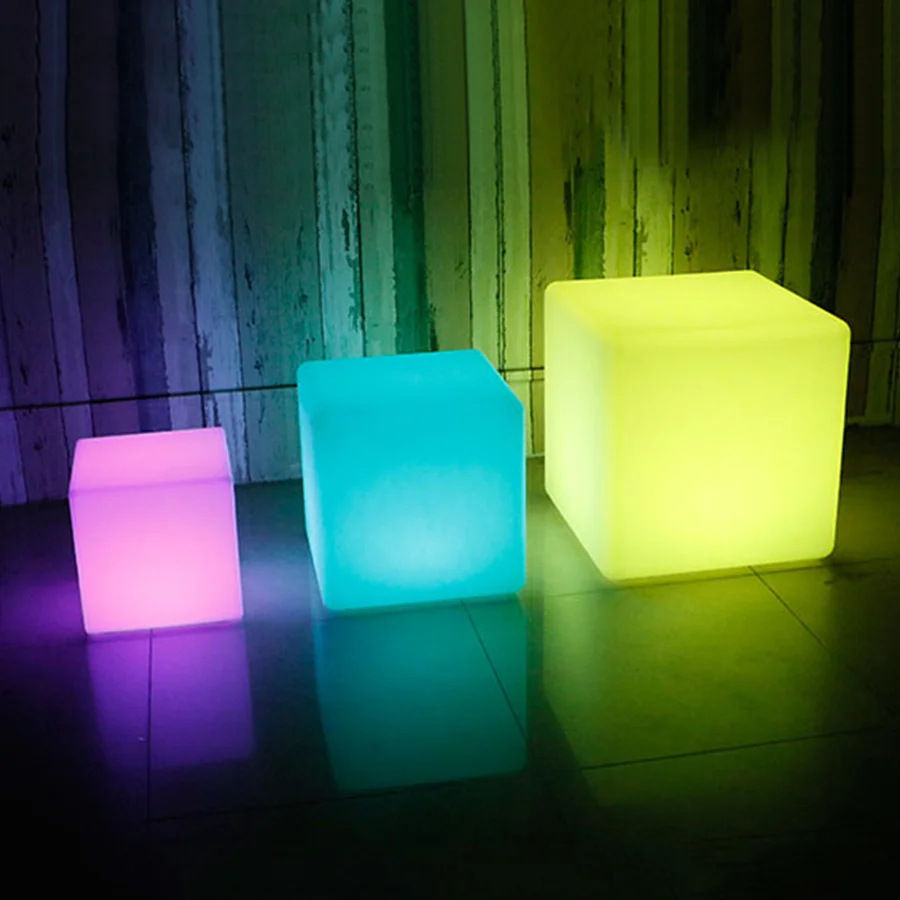 25/20/10CM LED Luminous Cube Bar KTV Party Atmosphere Table Lamp Battery Powered RGB 16 Colors Square Night Light for Home Decor thumbnail 2