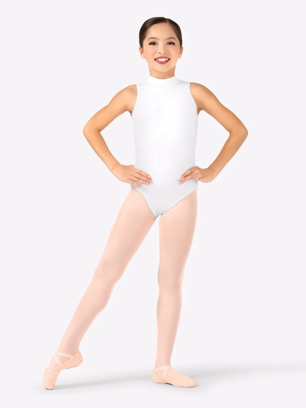 Girls Black Ballet Dance Turtleneck Tank Leotards NylonSwimwear Backless for Kids Spandex Gymnastics Bodysuit Stage Costumes thumbnail 4