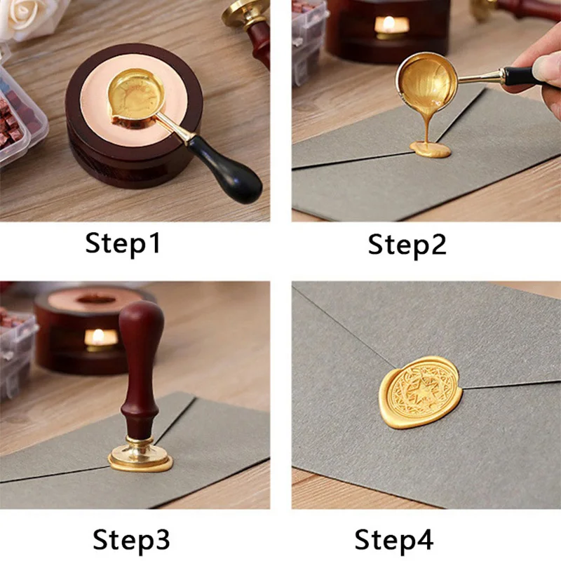 100 pcs Vintage Wax Seal For Stamps Retro wax print Beads Sealing Macaron gold  Wedding Birthday wax lacquer for seals Lacre thumbnail 6