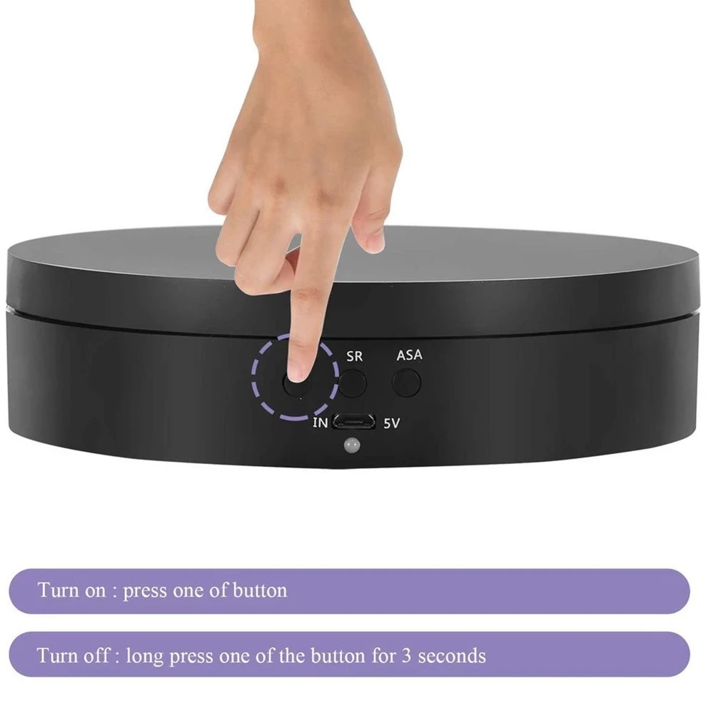 3 Speed Electric Rotating Display Stand 360 Degree Jewelry Turntable Rotating Base Rotary Table For Photography Video Shoot Prop thumbnail 4