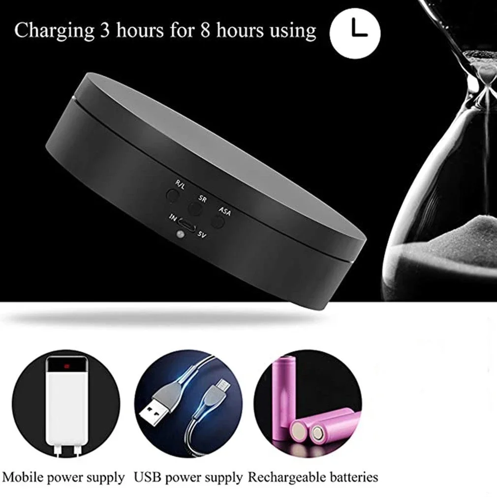3 Speed Electric Rotating Display Stand 360 Degree Jewelry Turntable Rotating Base Rotary Table For Photography Video Shoot Prop thumbnail 6
