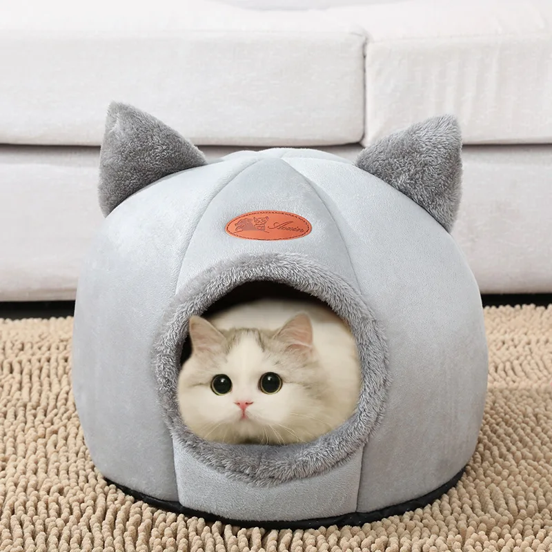 New Deep Sleep Comfort In Winter Cat Bed Iittle Mat Basket Small Dog House Products Pets Tent Cozy Cave Nest Indoor Cama Gato thumbnail 2